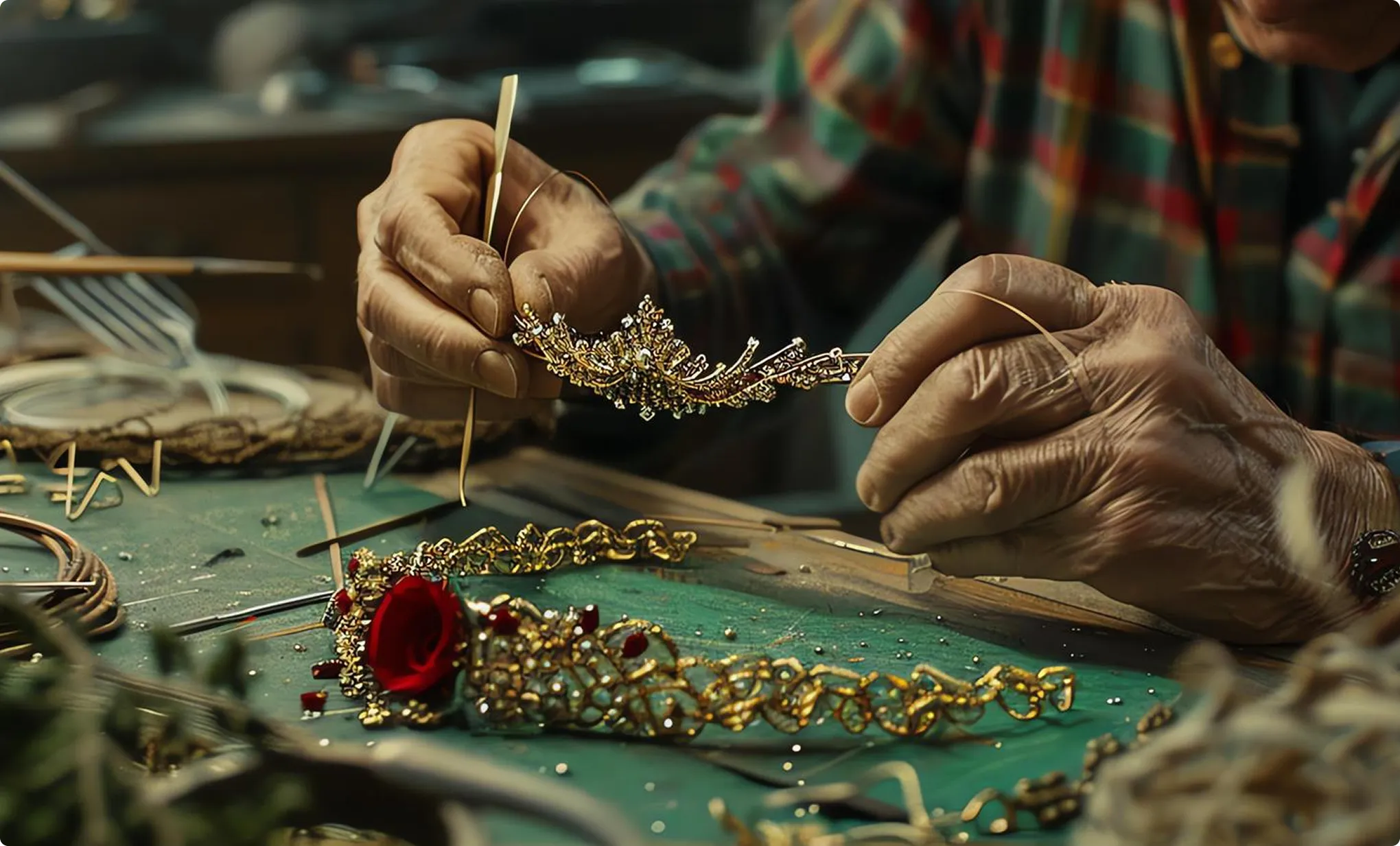 Artisan crafting jewellery